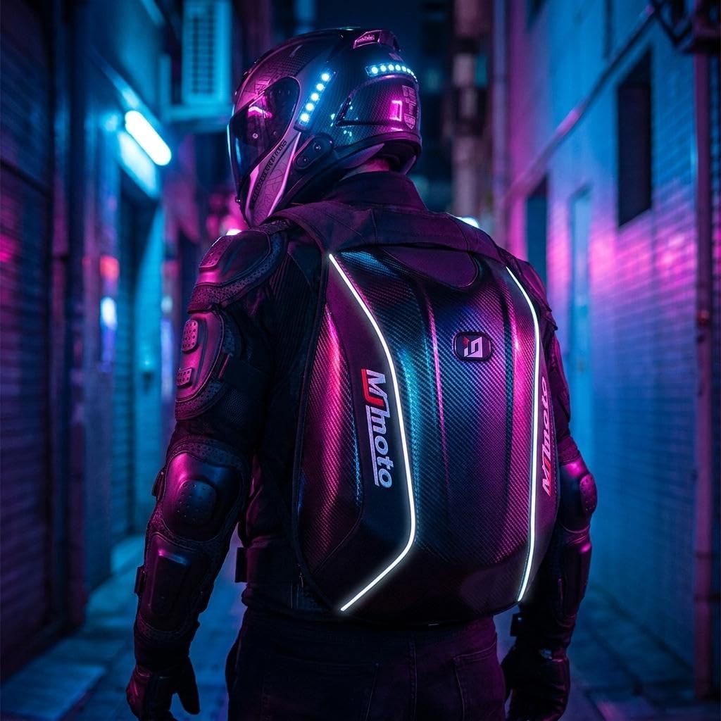 Motorcycle Helmet Bag Casco Moto Zaino, Nero, XL Uomo