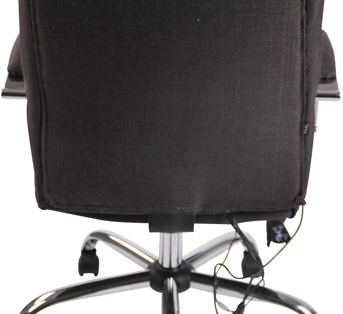 CLP Fauteuil De Bureau Portland Similicuir Ou Tissu avec Fonction Massage I Hauteur Réglable I Chaise De Bureau Pivotante Piètement Métallique, Couleur:Gris foncé, Matériel:Tissu