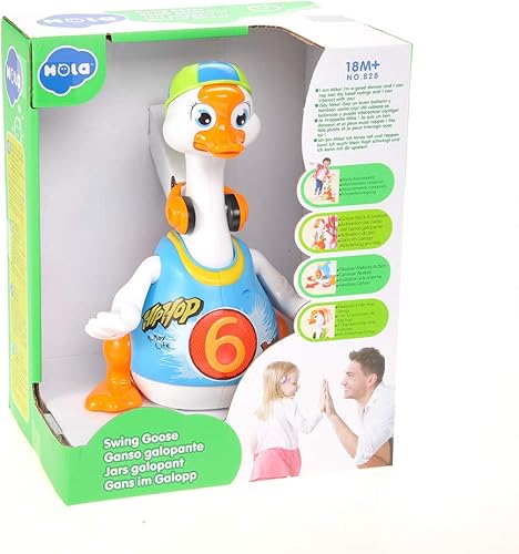 Miniatura 7 de PowerTRC Ganso de hip hop para bailar, cantar y hablar musical para niños, luces intermitentes, juguete interactivo, amigo electrónico, azul