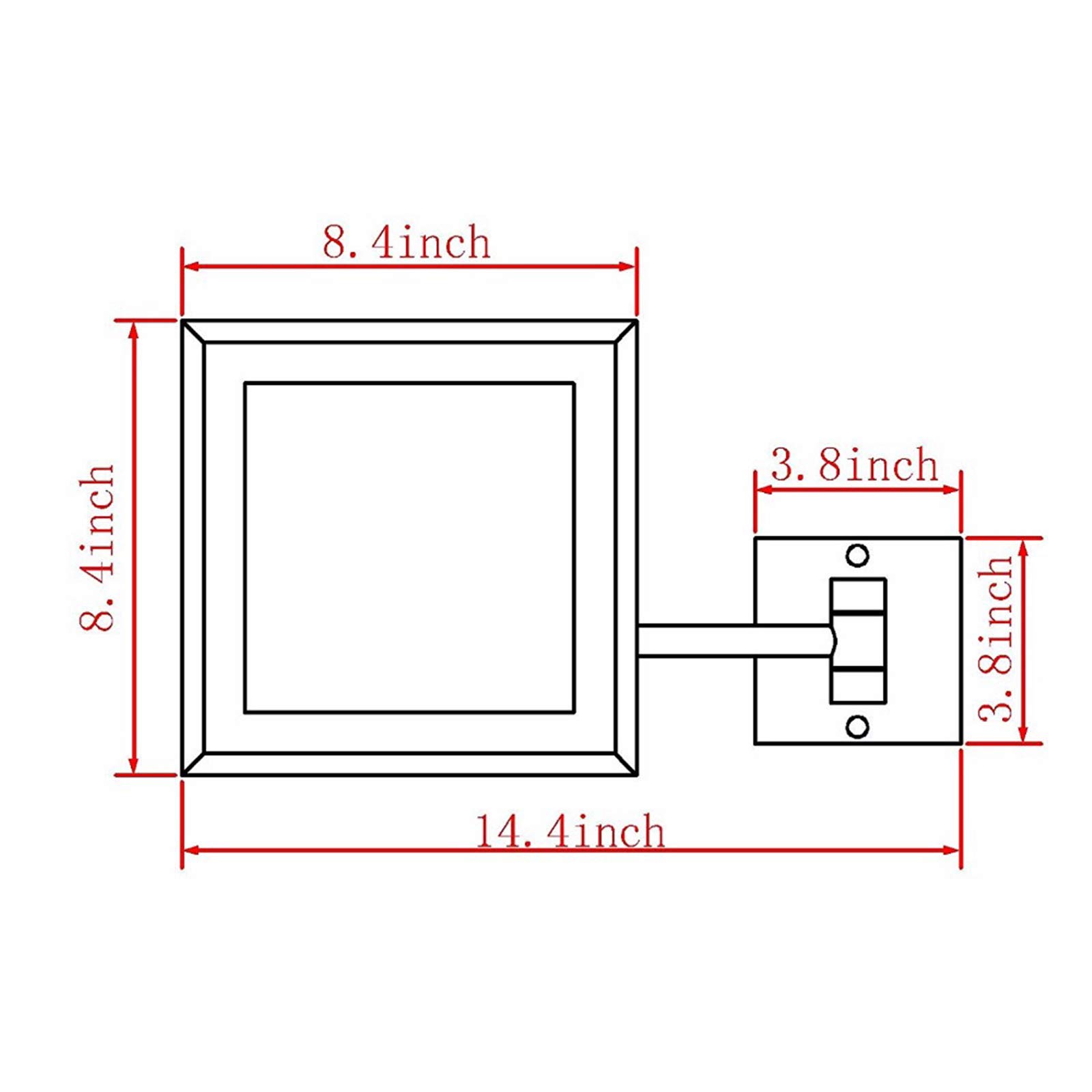 WYCSAD Espejo de tocador LED, Espejo de Maquillaje con Aumento de latón de 8 Pulgadas, Espejo de Afeitar montado en la Pared del baño, rotación de 360 ​​y Espejo Extensible con Enchufe, Cromo, 5X