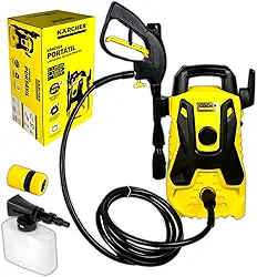 Karcher Lavadora Alta Pressão Portátil 1500PSI 1400W Compacta +Acessórios Conjunto Completo Limpeza Casa Quintal Carro Moto Geral ORIGINAL - 220v