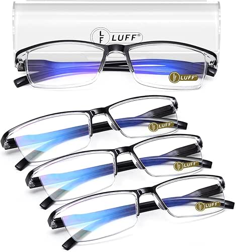 LUFF 4Pcs Anti-Blue-ray Reading Glasses Portable Ultra-Light Readers(1.75X)