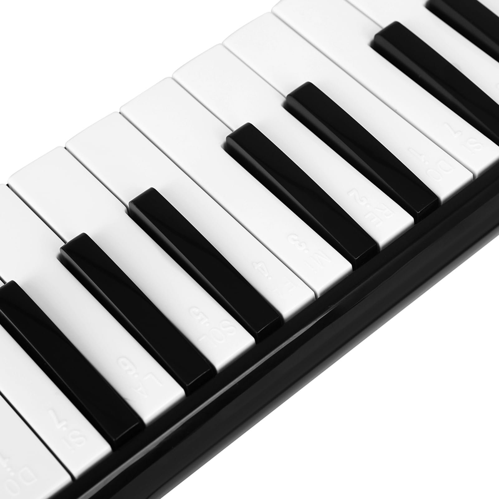 Cryfokt Strumento Melodica a 32 Tasti, Tastiera Soprano Melodica Air Piano con 2 Tubi, 2 Bocchini e Custodia Rigida in EVA, per Principianti e Musicisti Professionisti (BLACK)