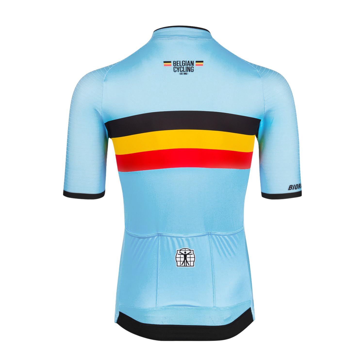 Bioracer Official Belgian Cycling Icon Classic Radsporttrikot Sommer für Herren, Blau Team Belgium, Kurzarm, enganliegende Passform, Größe XS