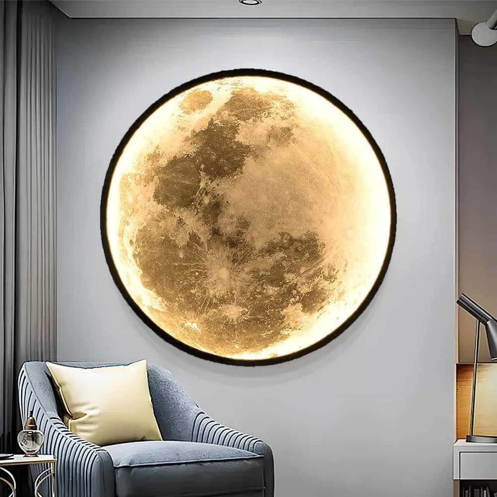 Lampada da parete a LED a forma di luna, dimmerabile, 3D, con interruttore e telecomando, per illuminazione interna della stanza dei bambini