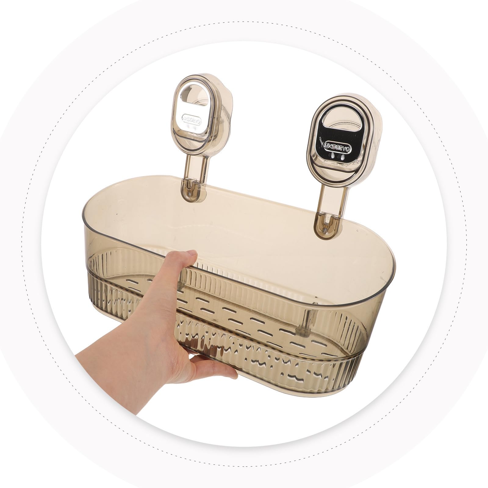 2 Stück Durchsichtiger Regalkorb aus Acryl mit Saugnapf Wandmontiertes Duschablage Organizer ohne Bohren für Eckaufbewahrung im Badezimmer