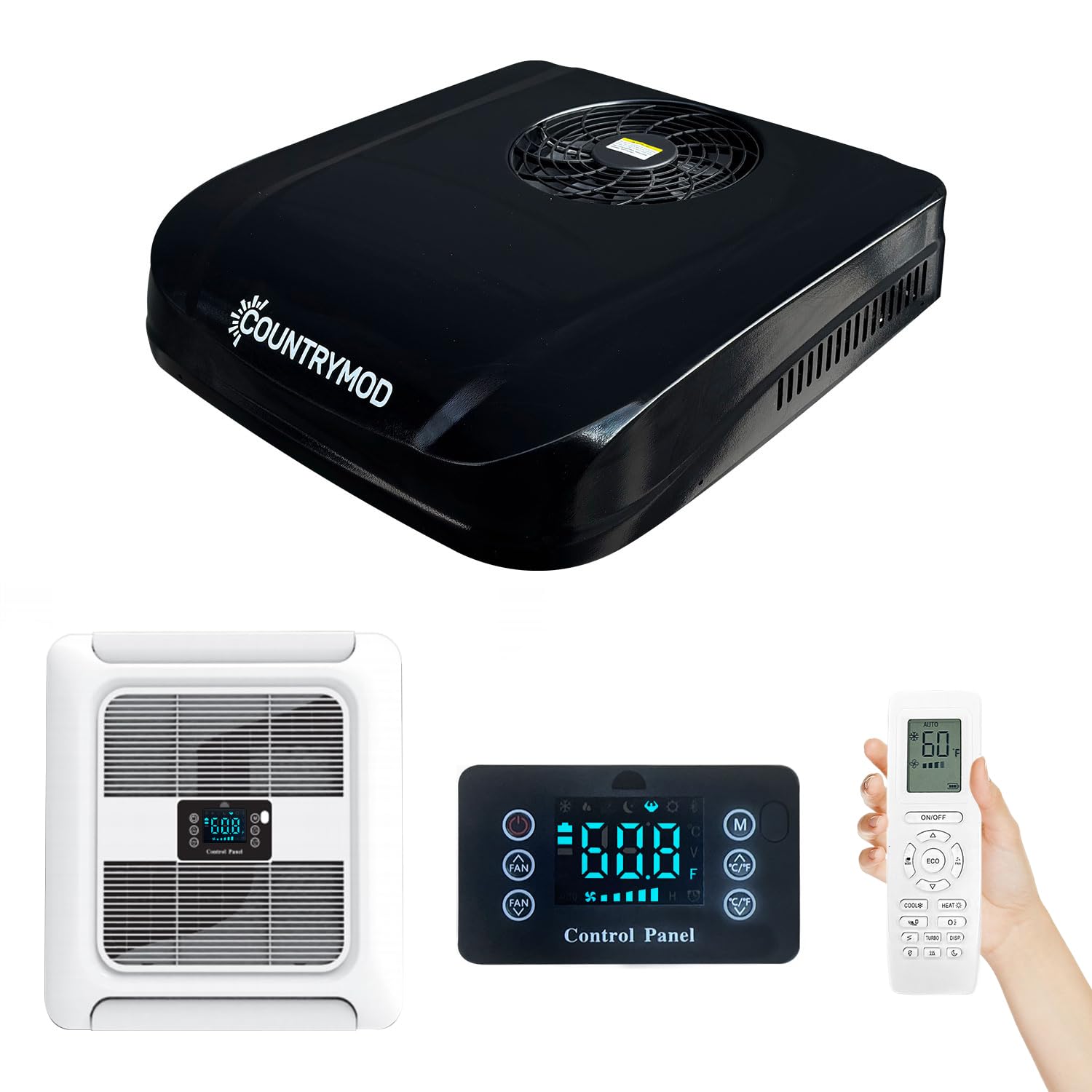 12V DC RV Air Conditioner 11000 BTU RV AC Unit Non-Ducted Rooftop RV Air