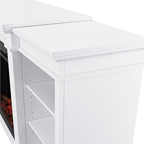 Miniatura 4 de Real Flame Eliot - Soporte de TV con chimenea eléctrica de 81 pulgadas en color blanco para televisores de hasta 80 pulgadas, centro de Gris