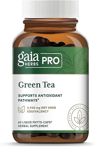 Gaia Herbs Pro Green Tea - Suplemento de hierbas de té verde para la salud del corazón - con hoja de té verde orgánico y extracto - 60 fito-cápsulas