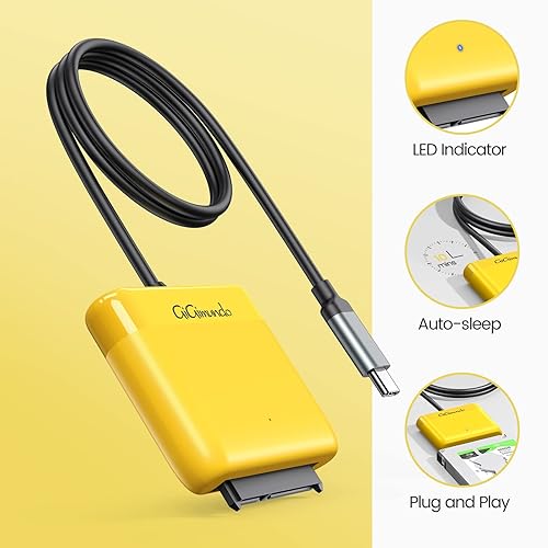 Miniatura 3 de GiGimundo Adaptador SATA a USB 3.0, cable SATA a USB C de 1 pie para SSD y HDD de 2.5 pulgadas, convertidor externo para transferencia de datos