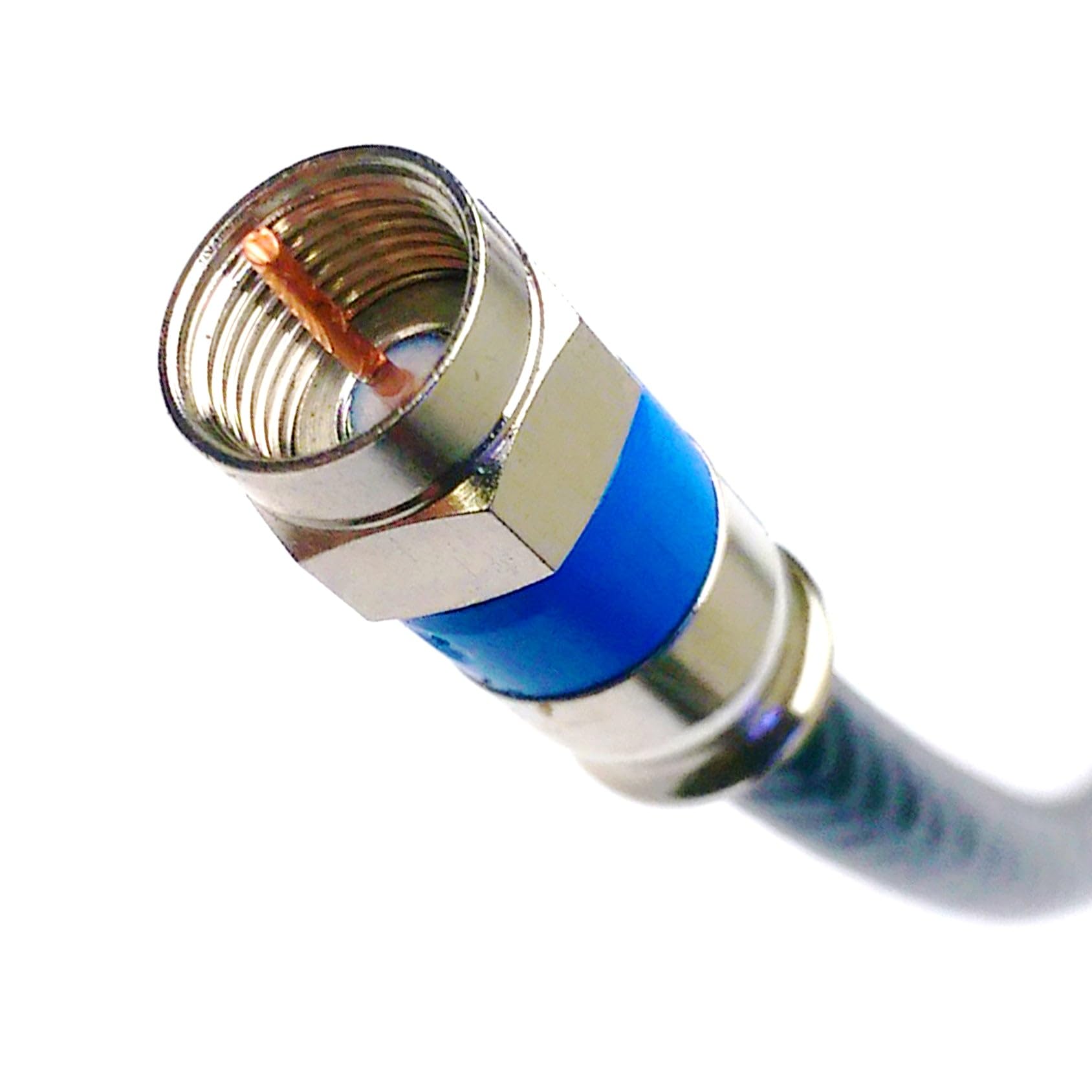 PHAT SATELLITE INTL | Outdoor RG-6 Weather Boot 3GHz Quad-Shield Solid Copper Core UL ETL CL2 Rated Satellite TV Broadband Internet RG6 Coax Cable Assembled in USA (40ft, Black) — view 6
