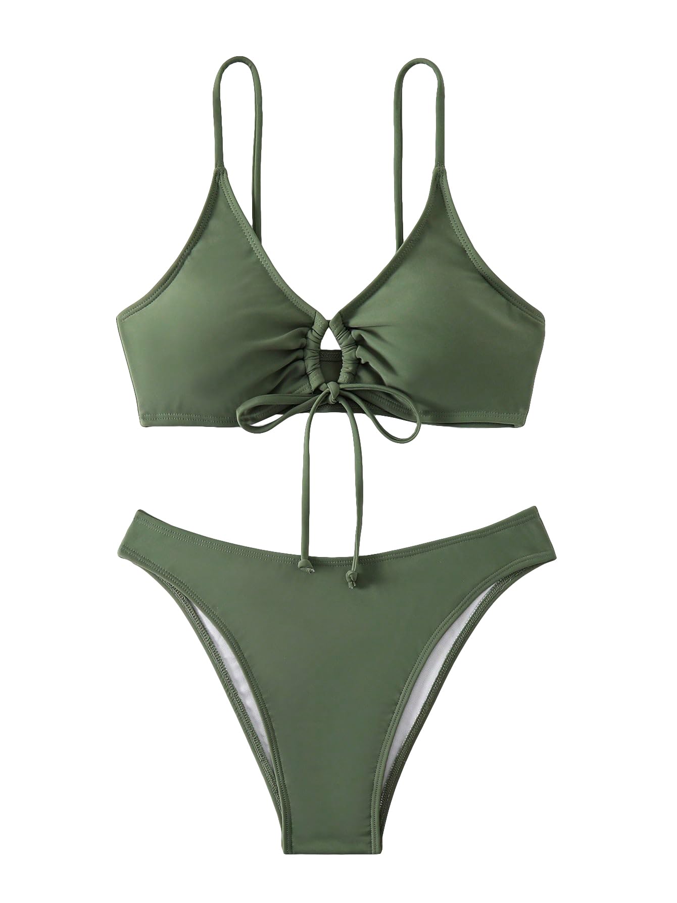 SOLY HUXWomen's Color Block High Waisted 3 Piece Swimsuits Bikini Set with Skirt