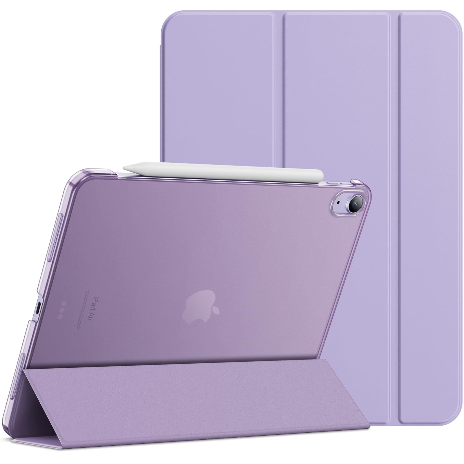 JETech Case for iPad Air 11-Inch M3/M2 (2025/2024), iPad Air 5 (2022 5th Generation 10.9-Inch), Slim Stand Hard Back Shell Cover with Auto Wake/Sleep (Light Purple)