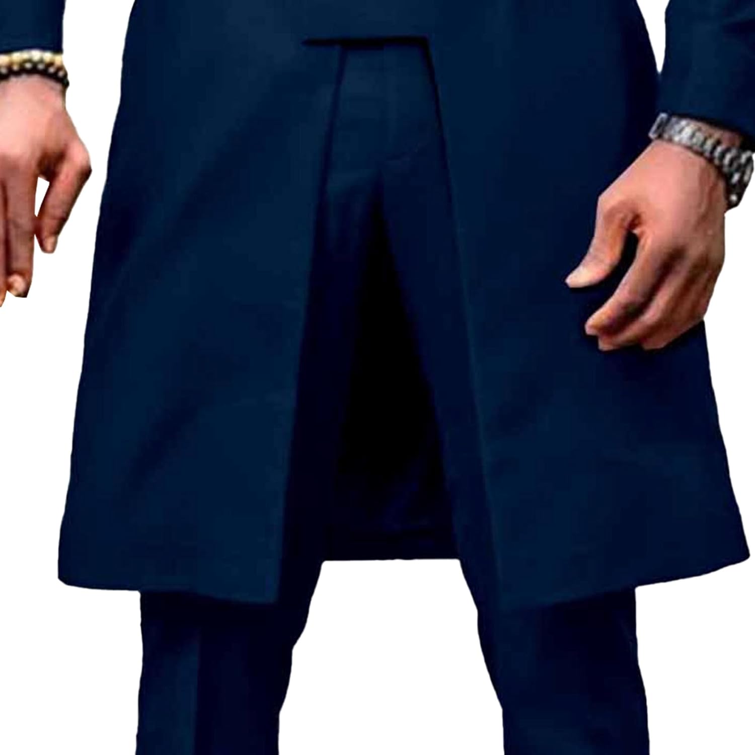 Men's Double Breasted 2 Piece Set Slim Fit Stylish African Tuxedo Jacket & Pants Wedding Prom Party Tailcoat Suit