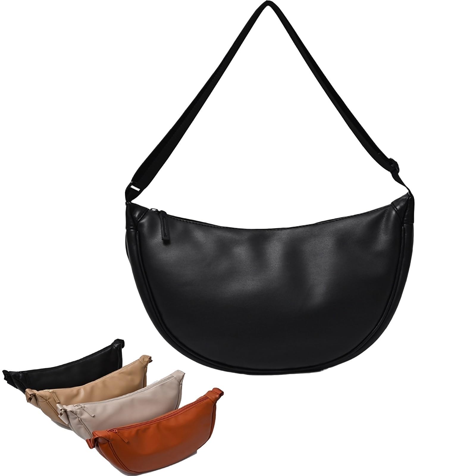 Sac hobo noir réglable en cuir PU pour transporter vos essentiels sans fatigue