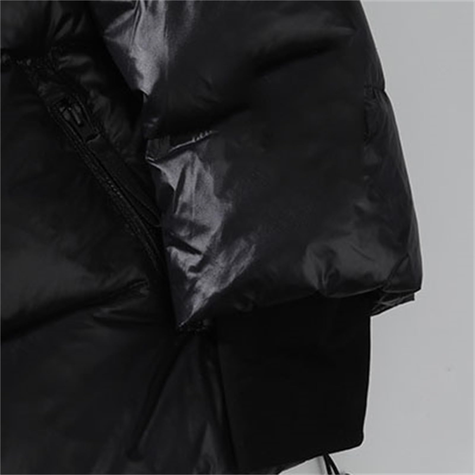 Giacca trapuntata Glossy da uomo, tinta unita, spessa giacca termica, giacca a buffer, vestibilità rilassata, giacca trapuntata per attività all'aria aperta, calda, giacca invernale leggera