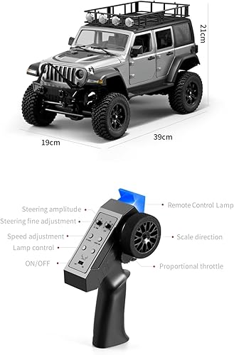 Miniatura 9 de GoolRC 112 escala 4 ruedas coche de control remoto, camión todoterreno con luces, 2.4G control remoto oruga