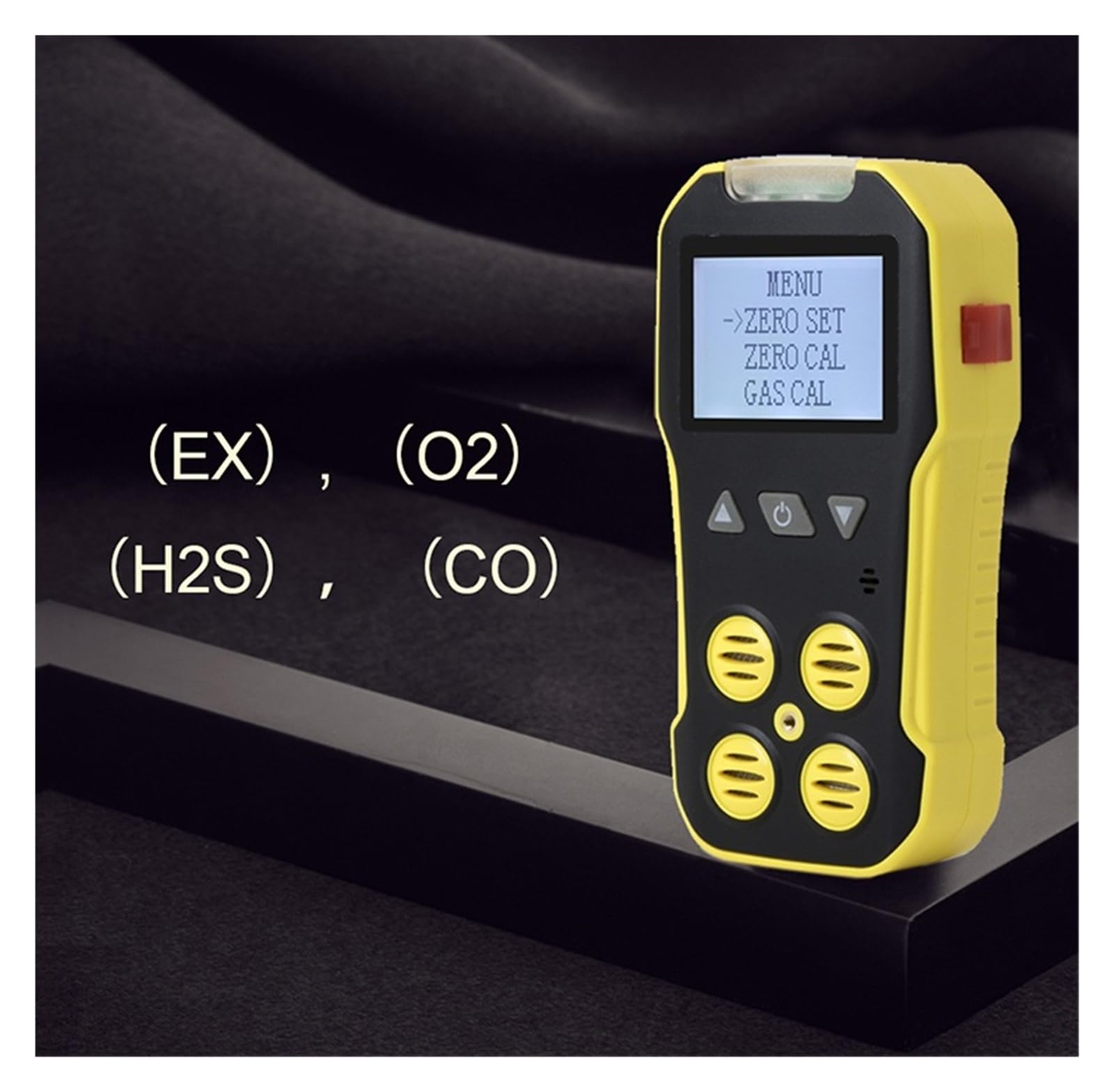 Détecteur de gaz Portable 4 en 1 avec écran LCD (O2, H2S, CO, Lie) - Testeur de fuites de gaz combustibles for Le Travail et la Maison Surveillance Rapide