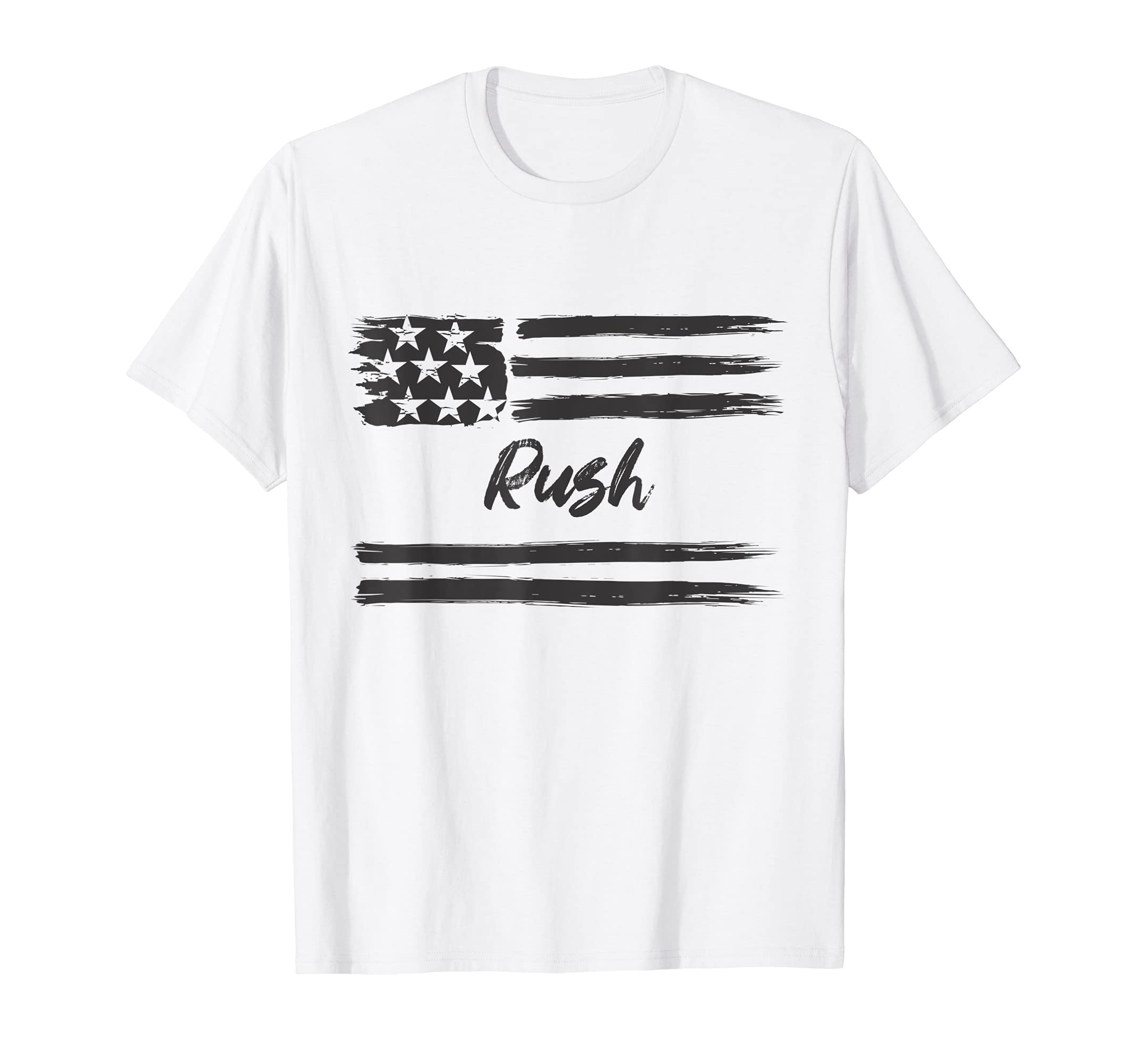Rush - Personalized Name, Stars and Stripes, USA Flag T-Shirt, White