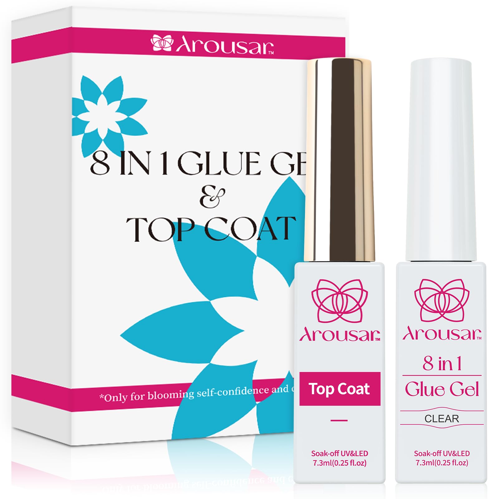 Gel Nail Coat, 2pcs Builder Nail Gel and Top Coat Kit, Clear, Strengthening, Top-and-Base-Coats