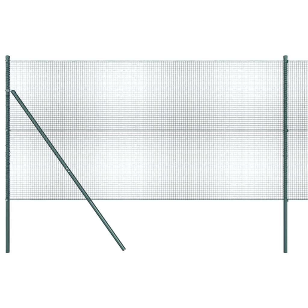 Green Steel PVC Fence Post 50 x 1.2 m 16x16 mm Mesh Garden Outdoor Secure Border Boundary Panel Kit 52 Posts