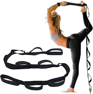 YNR Yoga Strap for Stretching - Stretch Band with 10 Loops -Multi-Grip Pilates Hamstring Stretcher Belt - Physical Therapy Equipment for Best Flexibility