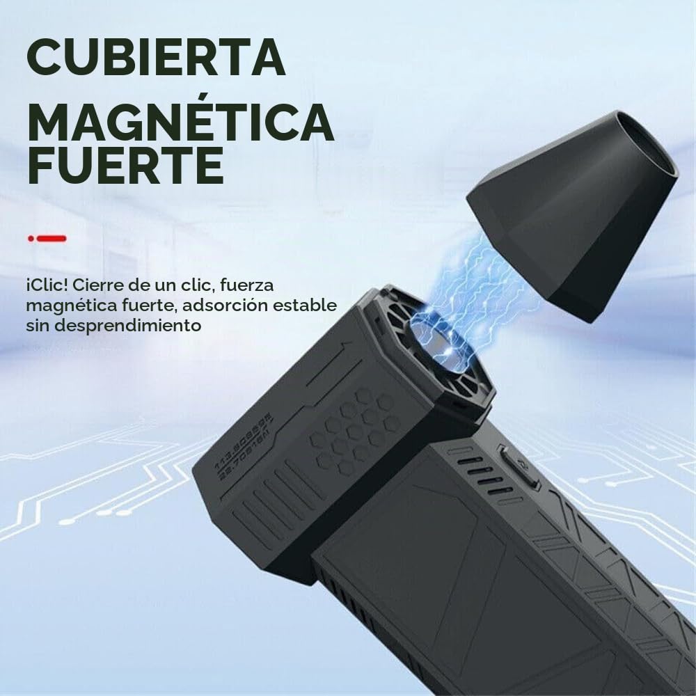 Hydrayne Air Blaster 2,0, Mini plumero de aire eléctrico Recargable Hydrayne, 3 engranajes ajustables, potente soplador de 130000 RPM con luz