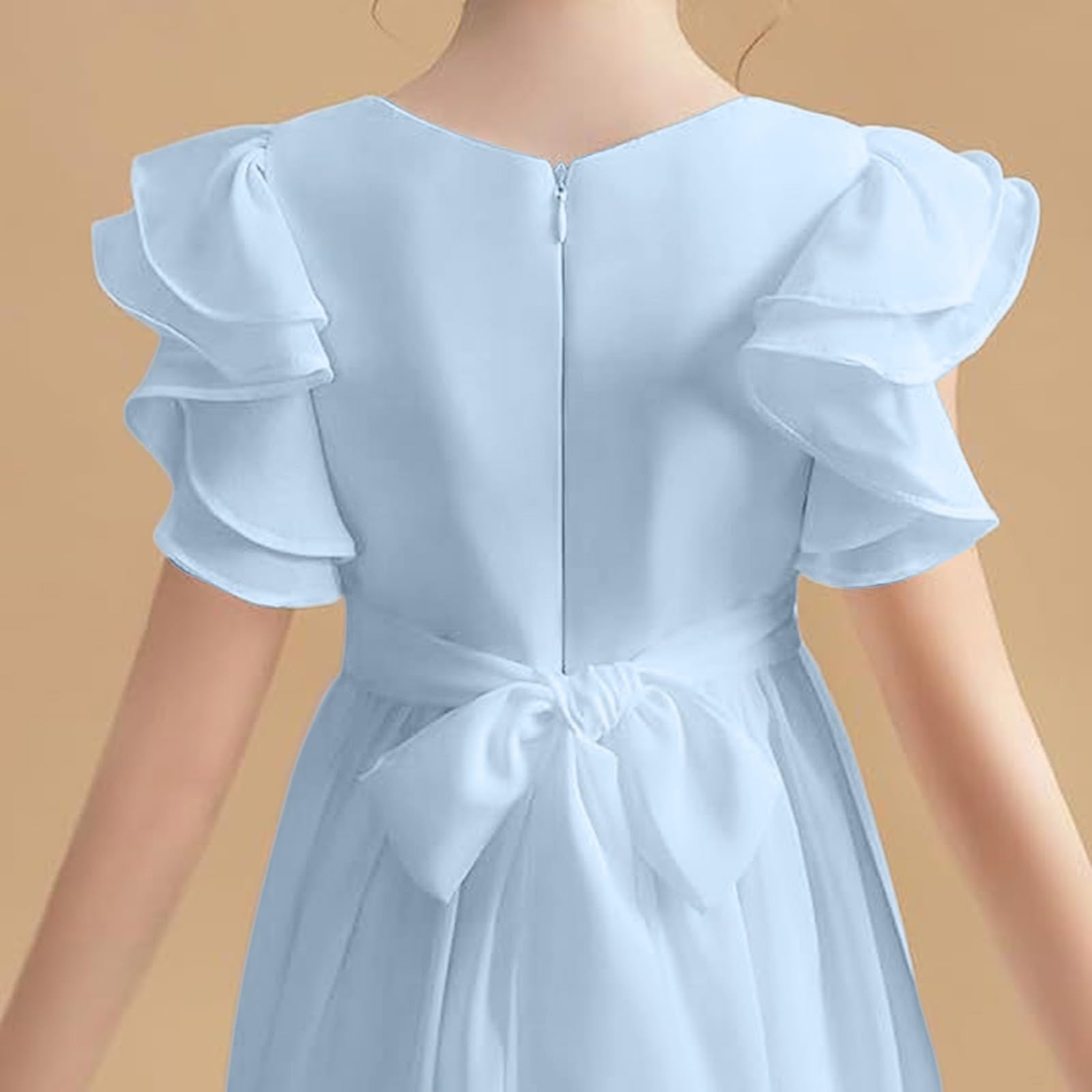 Vestido de gasa con flores para niñas, vestido de dama de honor, vestido de dama de honor para cumpleaños, boda, fiesta, color negruzco