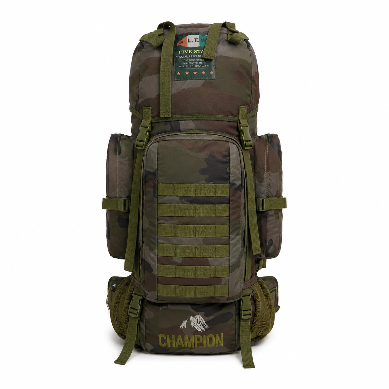 Nand Lal Topi Wale Load-Bearing Tactical Backpack, Military-Style Outdoor Rucksack with Multiple Utility Pouches, Camouflage, 95 Litre-image-12