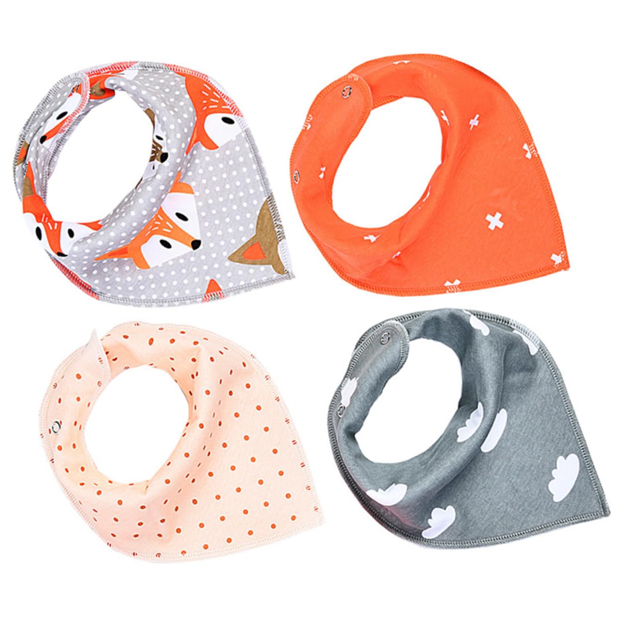 Toyvian 8 Uds Toallas De Saliva Para Bebés Baberos De Felpa Absorbentes Con Broches Botón Europeo Y Americano