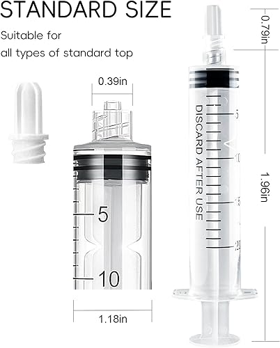 Miniatura 22 de Jeringa Luer Lock de 0.1 fl oz sin aguja, jeringas de plástico de 3 cc, estériles, selladas individualmente, paquete de 30