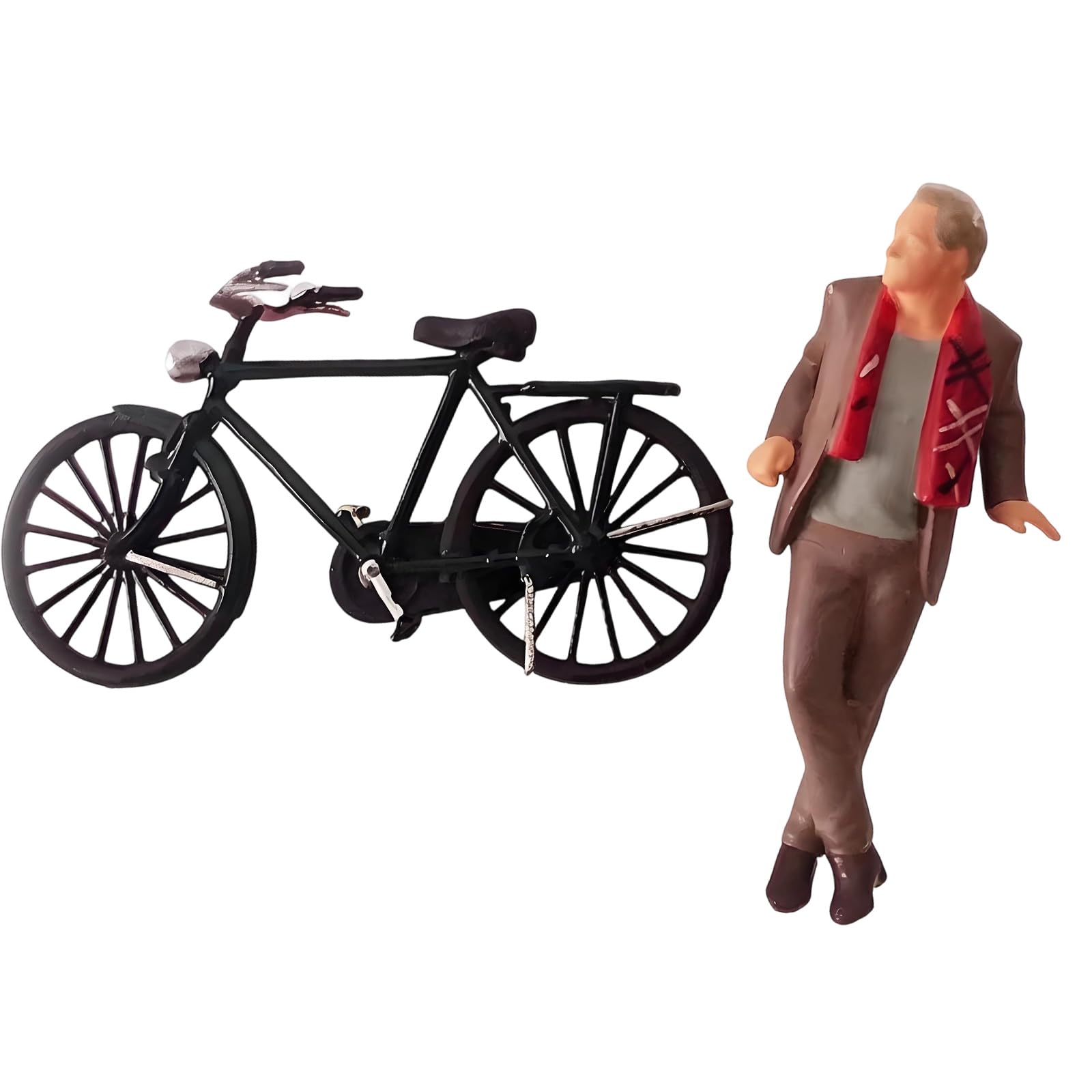 Hredyqw Gentleman Bike Figures Model 1:64 Hand Painted Miniature Figure for Miniature Scenes Dioramas Props,Layout
