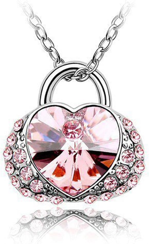 Pink Crystal Mini Purse Handbag Pendant Necklace Made With Swarovski Elements