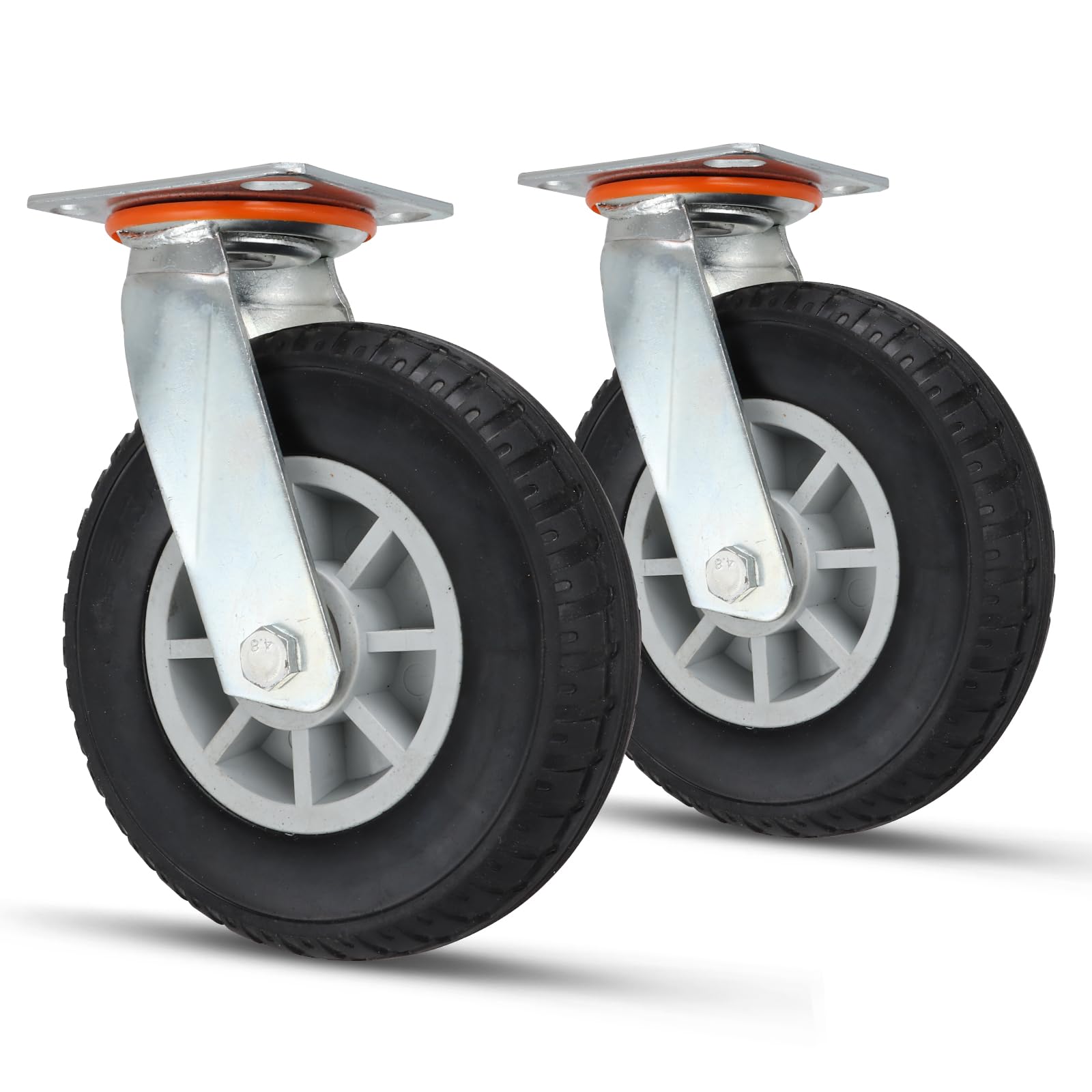 WEIBIDA 4-Inch Heavy Duty Casters Set Of 4 - 3200 Lbs Capacity, Polyurethane On Aluminum Wheels With Brake - View #7