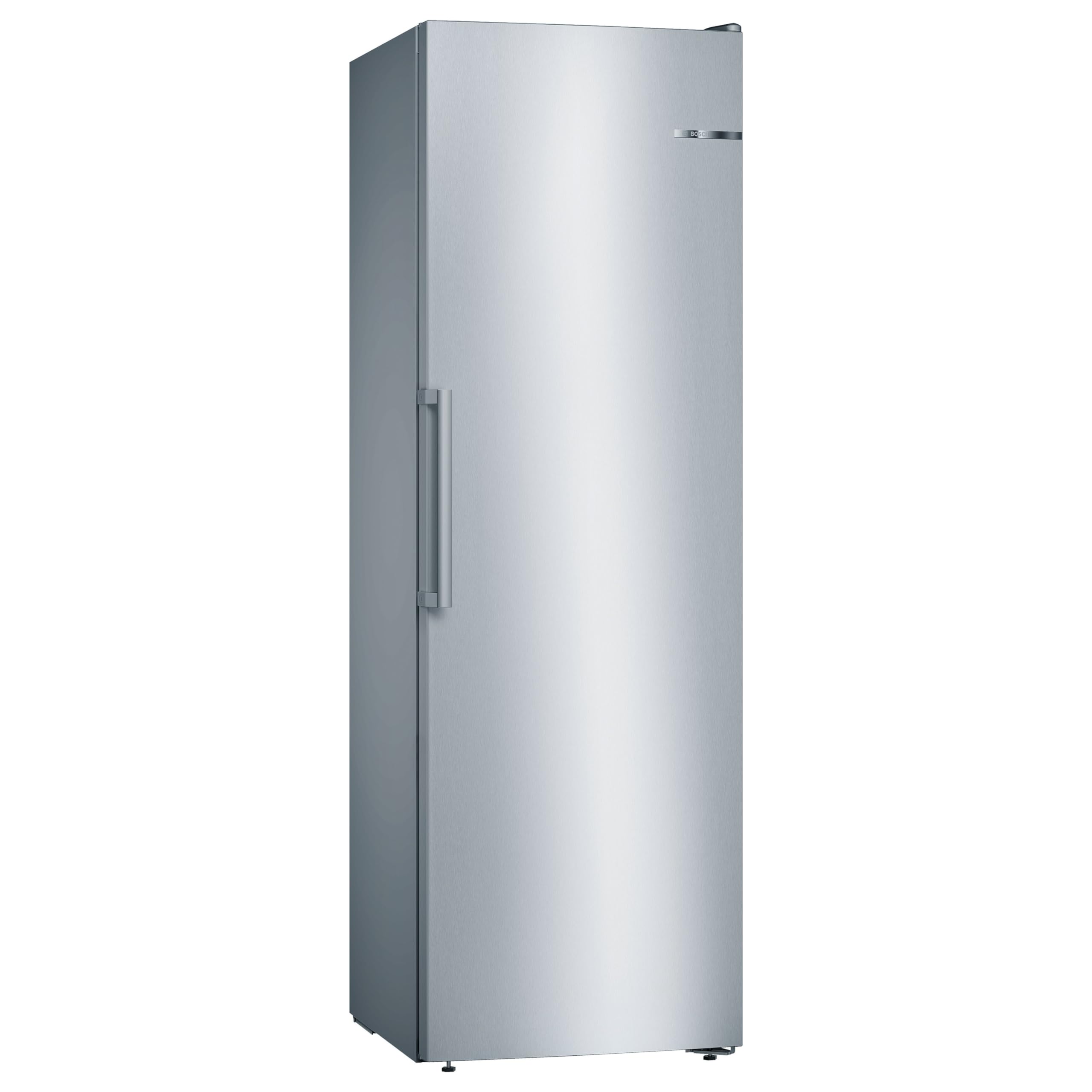 Bosch GSN36VLEP, serie 4, freezer freestanding, 186 x 60 cm, 242 l, 234 kWh all'anno, NoFrost, BigBox cassetto per congelatore grande, Vario Zone - Congelatore flessibile, effetto metallo