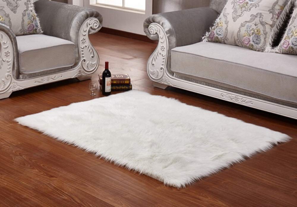CNFQ Faux Fleece Carpet Soft Faux Sheepskin Wool Rug Wool carpet
