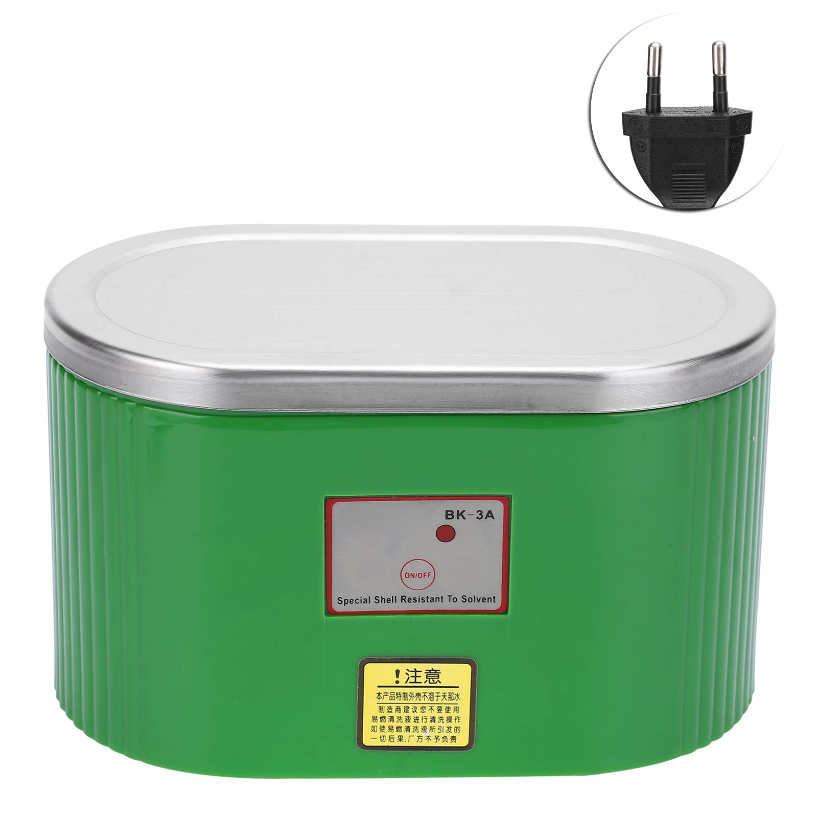 Detergente ad ultrasuoni, 30W 304 in Acciaio Inossidabile Lavatrice ad ultrasuoni ad Alta Potenza per Gioielli Orologi detergente 0.4L BK-3A AC(EU Plug)