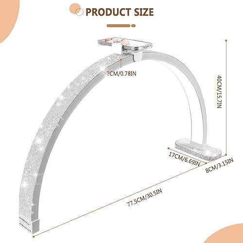 Miniatura 7 de KMLSHLL Luz de media luna para escritorio de uñas, brillantes diamantes de imitación de media luna lámpara de escritorio LED para esteticistas,