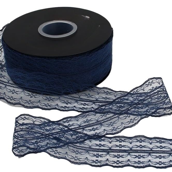 Koronkowa taśma ozdobna, Floral Lace Edging Trim Ribbon Polyester Fabric Multicolor 45-90m x 4.7cm(Black,90 meters wide 4.7cm)