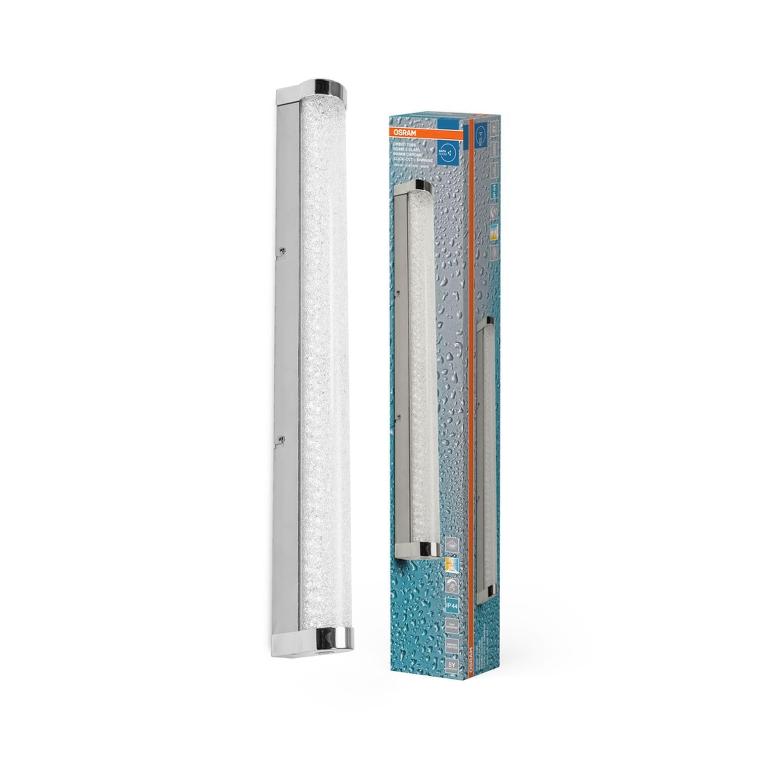 Licht-Erlebnisse LED Wandleuchte Aluminium Metall Chrom 3000-4000 K IP44 CCT dimmbar modern gemütlich Küche Badezimmer WC Spiegel L:60 cm Wandlampe Bad