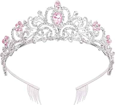 Diadema Con Strass Tiara Diadema Con Pettine Per Sposa E Principessa - Corona Elegante Con Strass, Per Feste, Compleanni E Cerimonie Diadema Con Strass Per Donna