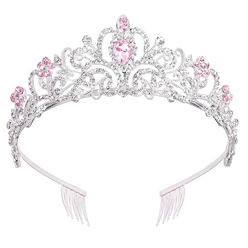 Miniatura 13 de Didder - Diadema con corona de tiara de cristal dorado. Elegante corona con peines para princesa, para mujeres y niñas, ideal para novias, bodas