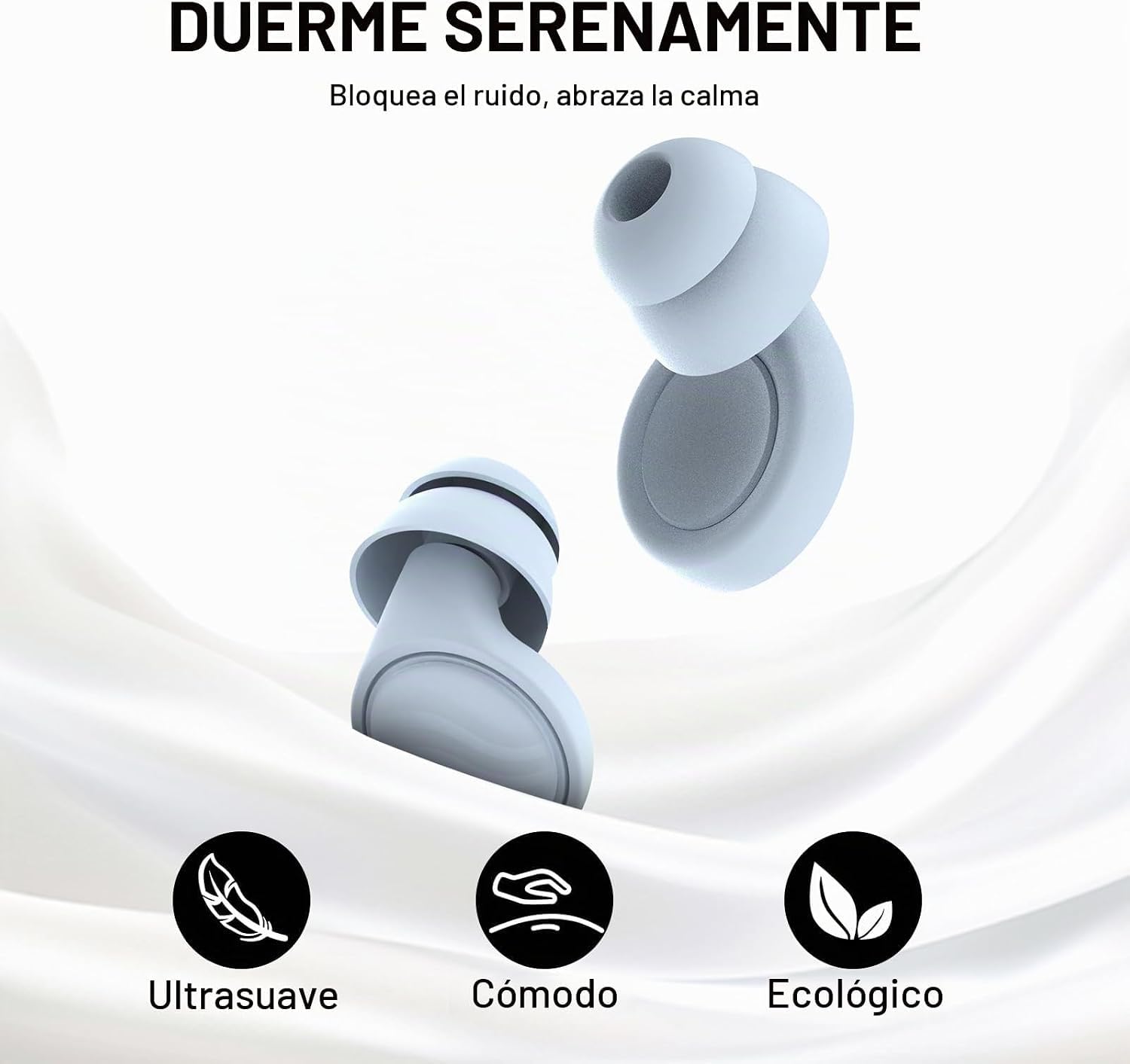 Tapones oidos ruido dormir, tapones oidos cancelacion de ruido Reutilizables con 7 pares de almohadillas de silicona, tapones para dormir para estudiar, concentrarse, viajar y asistir a conciertos