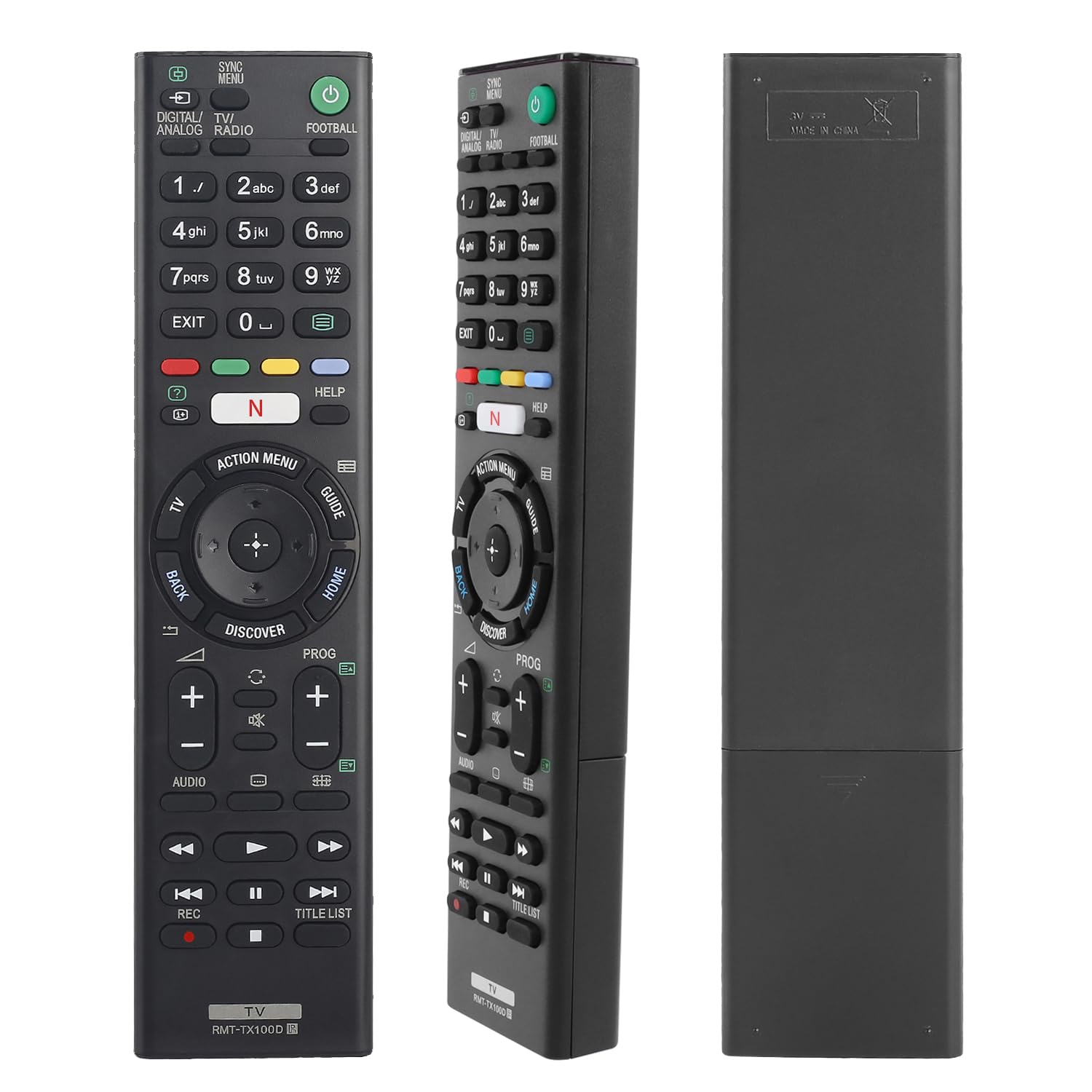 Universal RMT-TX100D Remote Control Replacement for Sony Bravia TVs, Fit for Sony Smart TV Remote Control RMT-TX300E RMT-TX101J RMT-TX102U RMT-TX102D RMT-TX200E RMT-TX101D, No Setup Required