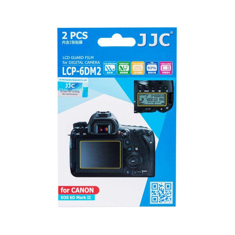 JJC LCP-6DM2 2PCS PET Film Camera Screen Protector for Canon EOS 6D Mark II