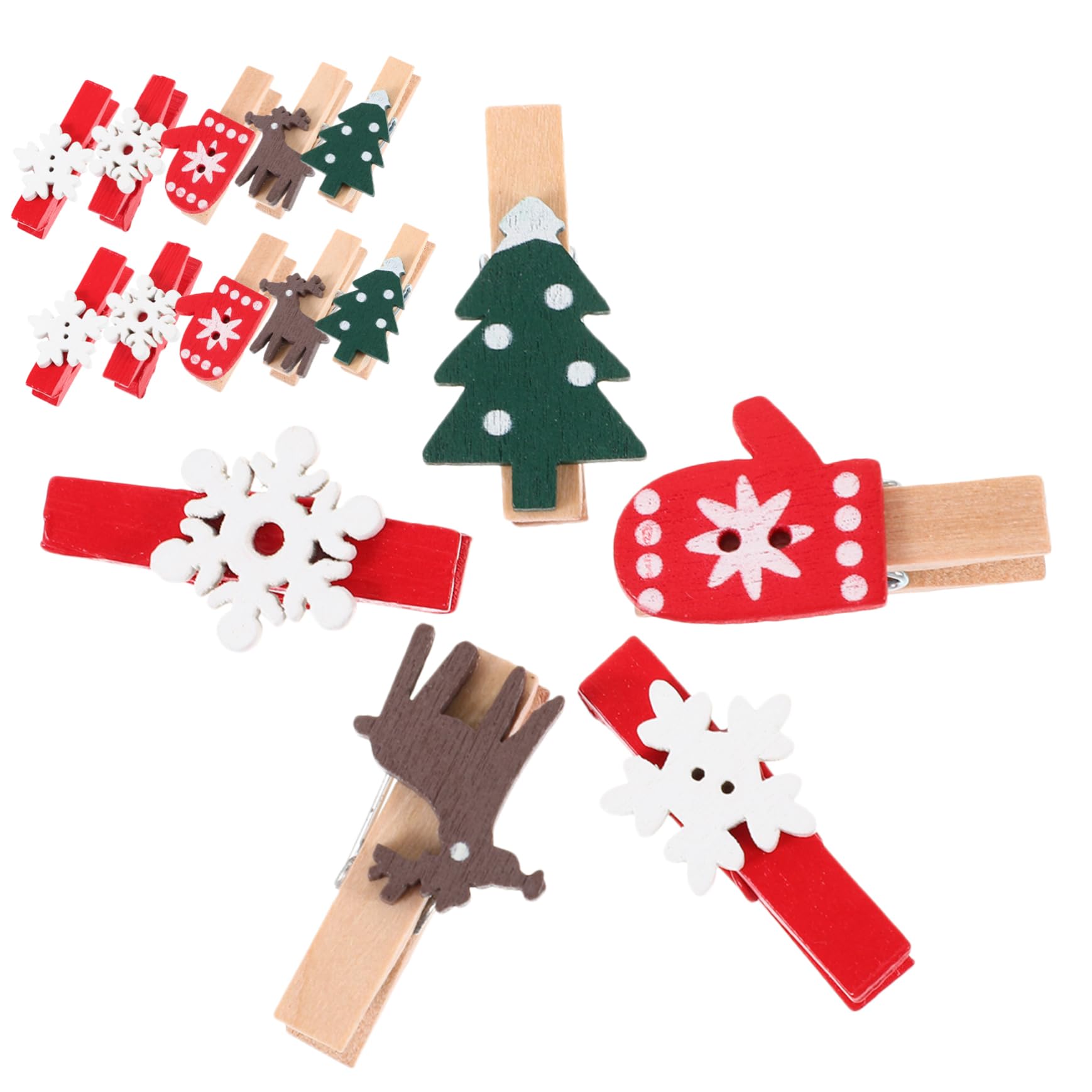 Gatuida 625stücke Teiliges Weihnachts Holzklammern Clips Für Weihnachtsbaum Dekoration Handwerk Und Süße Klammern Im Weihnachtsdesign Für Karten Und Notizen