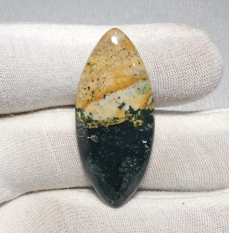 Jaspe océan cabochon marquise 39x17x5mm pour création de bijoux DIY - 4