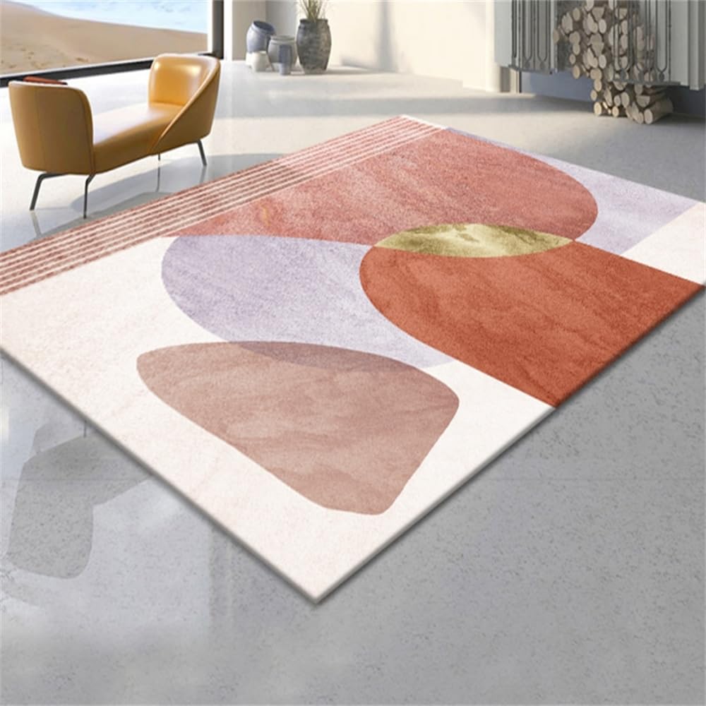 Tapis au design minimaliste moderne de qualité supérieure gris et violet pour couloir