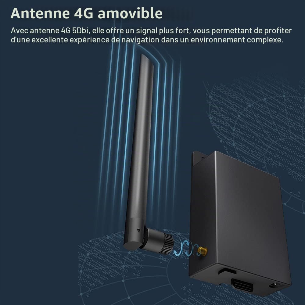 Hotspot Portable 4G, Routeur 4G Extérieur étanche Plug N Play Haute Vitesse pour Caméra IP, Prend en Charge Le Chargement IPC, Vitesse LTE Rapide, Contrôle Facile, Haute sécurité