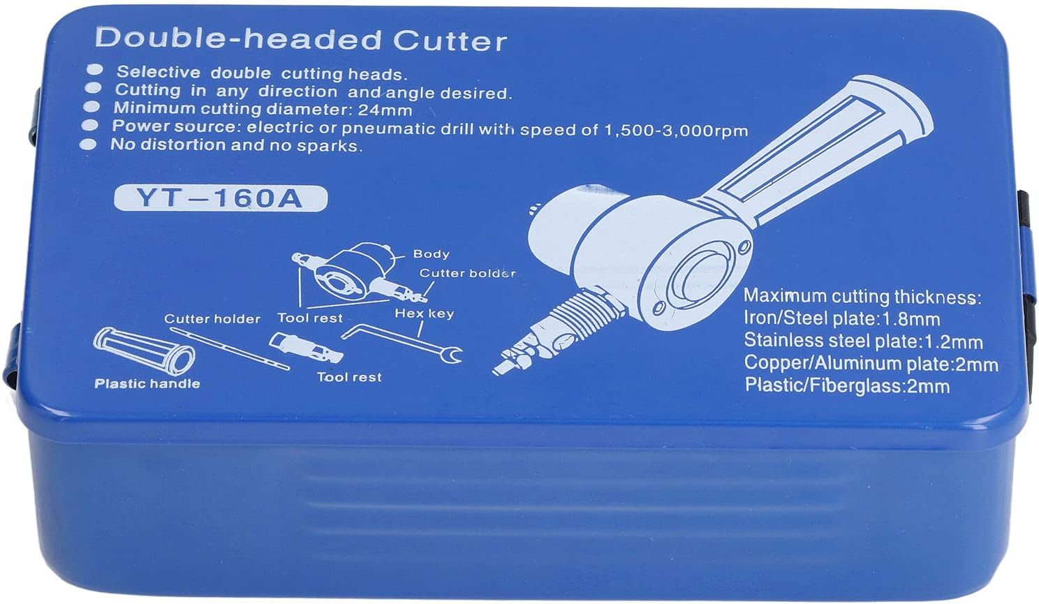 Pilipane Double Head Sheet Metal Nibbler Cutter High Hardness Multifunctional Drill Attachment Metal Nibbler Tool Kit for Automotive Repair and Sheet Metal Production Aluminum Alloy